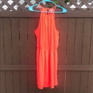 Neon Pink American Eagle high neck skater dress